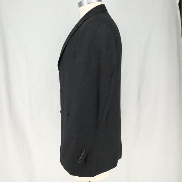 Arnold Brant Sport Coat Mens 43R Wool Cashmere Charcoal Gray Plaid Jacket - Picture 16 of 16